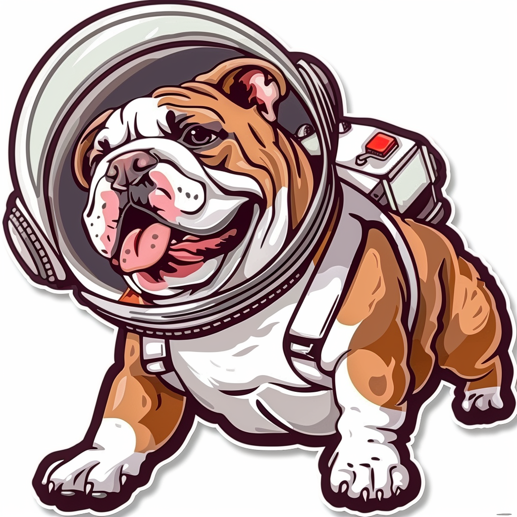 Bulldog Dog majestic Expressive surreal Vinyl Decal Sticker for Car, Laptop, Tumbler and more # F017685