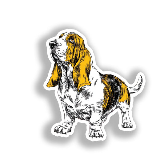 Basset Hound Dog Vinyl Decal Sticker for Car, Laptop, Tumbler and more # A018684-4" x 4"