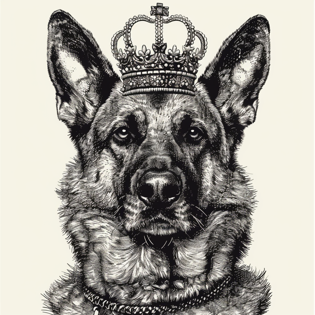 German Shepherd Dog crowned Vinyl Decal Sticker for Car, Laptop, Tumbler and more # F011427