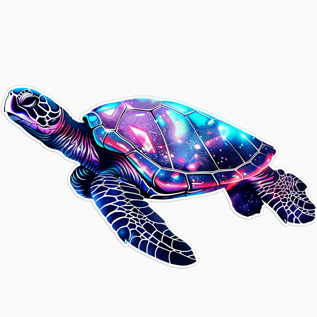 Sticker of a turtle majestic Expressive surreal Vinyl Decal Sticker for Car, Laptop, Tumbler and more # F022043