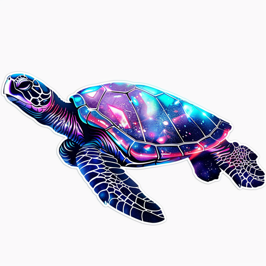 Sticker of a turtle majestic Expressive surreal Vinyl Decal Sticker for Car, Laptop, Tumbler and more # F022043