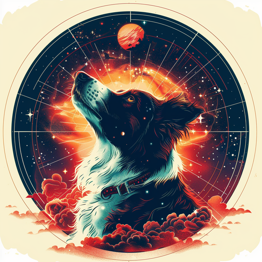 Border Collie Dog majestic Expressive surreal Vinyl Decal Sticker for Car, Laptop, Tumbler and more # F021781-4" x 4"