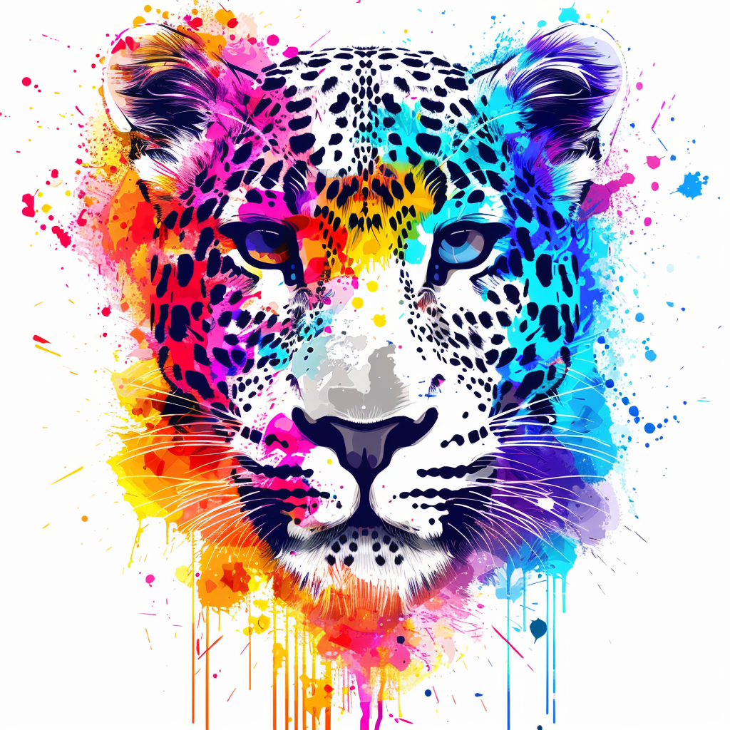 Leopard majestic Expressive surreal Vinyl Decal Sticker for Car, Laptop, Tumbler and more # F022430