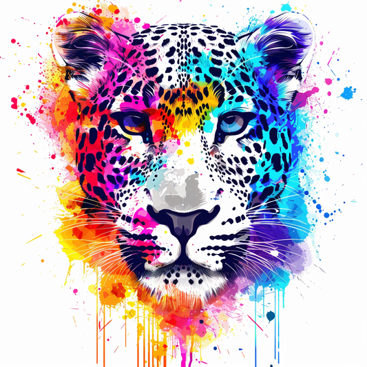 Leopard majestic Expressive surreal Vinyl Decal Sticker for Car, Laptop, Tumbler and more # F022430