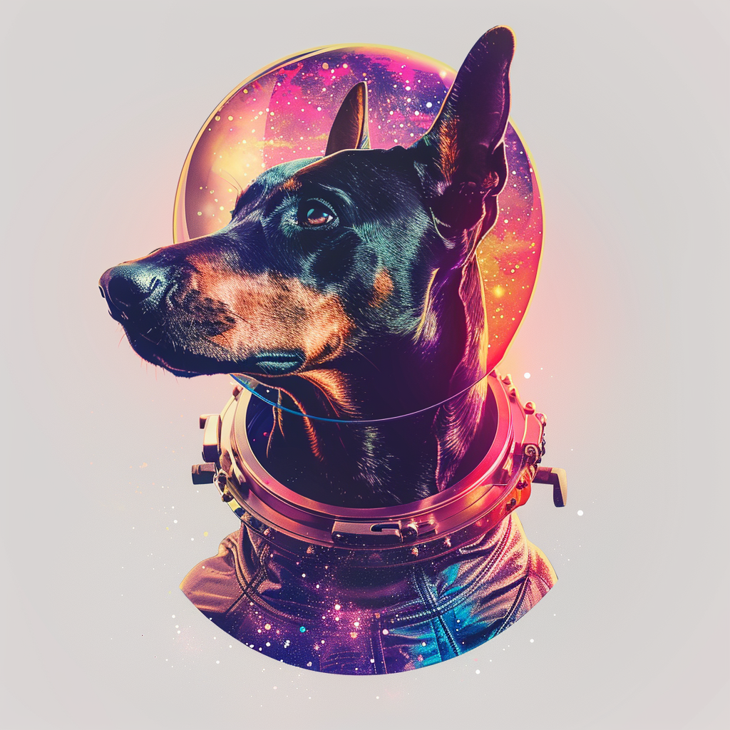 Sticker of a Cute and Adorable Doberman Pinscher Expressive surreal Vinyl Decal Sticker for Car, Laptop, Tumbler and more # F019276