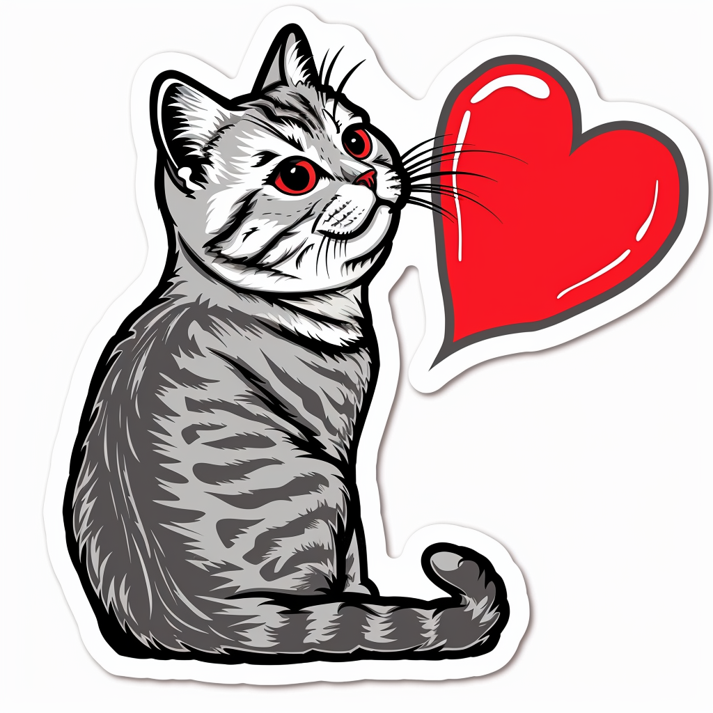 American Shorthair Cat majestic Expressive surreal Vinyl Decal Sticker for Car, Laptop, Tumbler and more # F018901