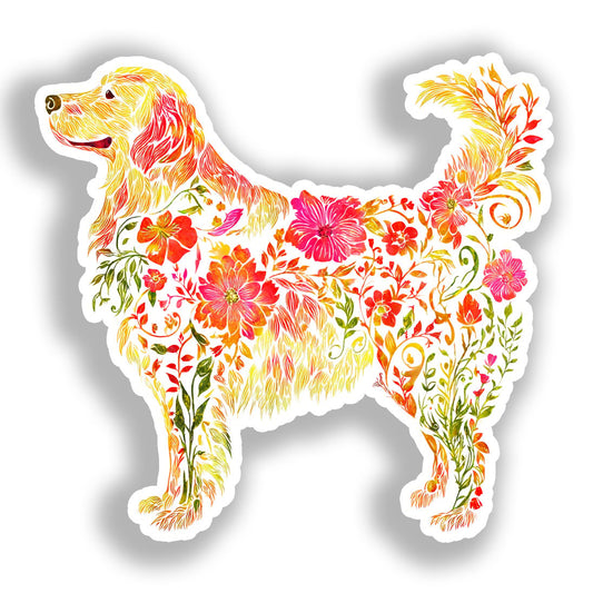 Golden Retriever Dog Vinyl Decal Sticker for Car, Laptop, Tumbler and more # A019540-4" x 4"