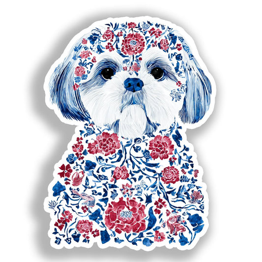 Shih Tzu Dog Vinyl Decal Sticker for Car, Laptop, Tumbler and more # A019152-4" x 4"