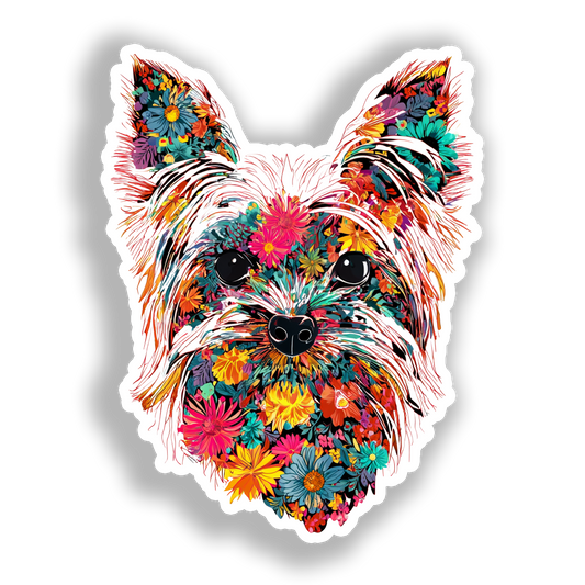 Yorkshire Terrier Dog Vinyl Decal Sticker for Car, Laptop, Tumbler and more # A017091-4" x 4"