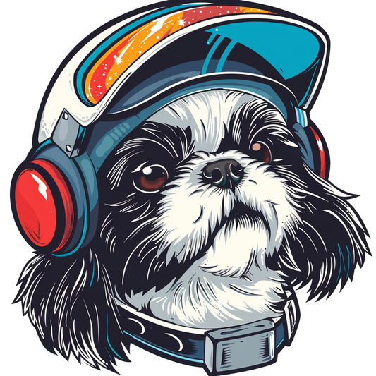 Adorable Shih Tzu Dog Expressive surreal Vinyl Decal Sticker for Car, Laptop, Tumbler and more # F018455