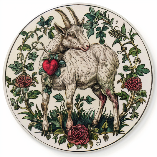 Goat majestic Expressive surreal Vinyl Decal Sticker for Car, Laptop, Tumbler and more # F020687-4" x 4"