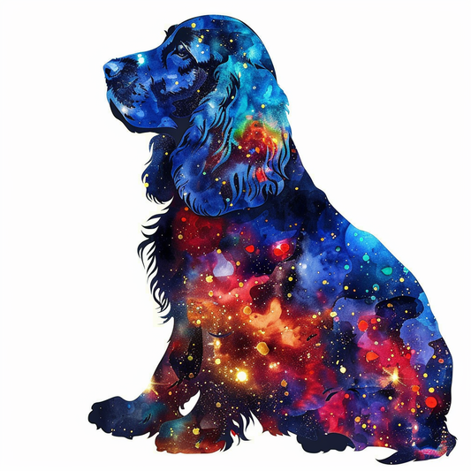 Cocker Spaniel Dog majestic Expressive surreal Vinyl Decal Sticker for Car, Laptop, Tumbler and more # F020340-4" x 4"