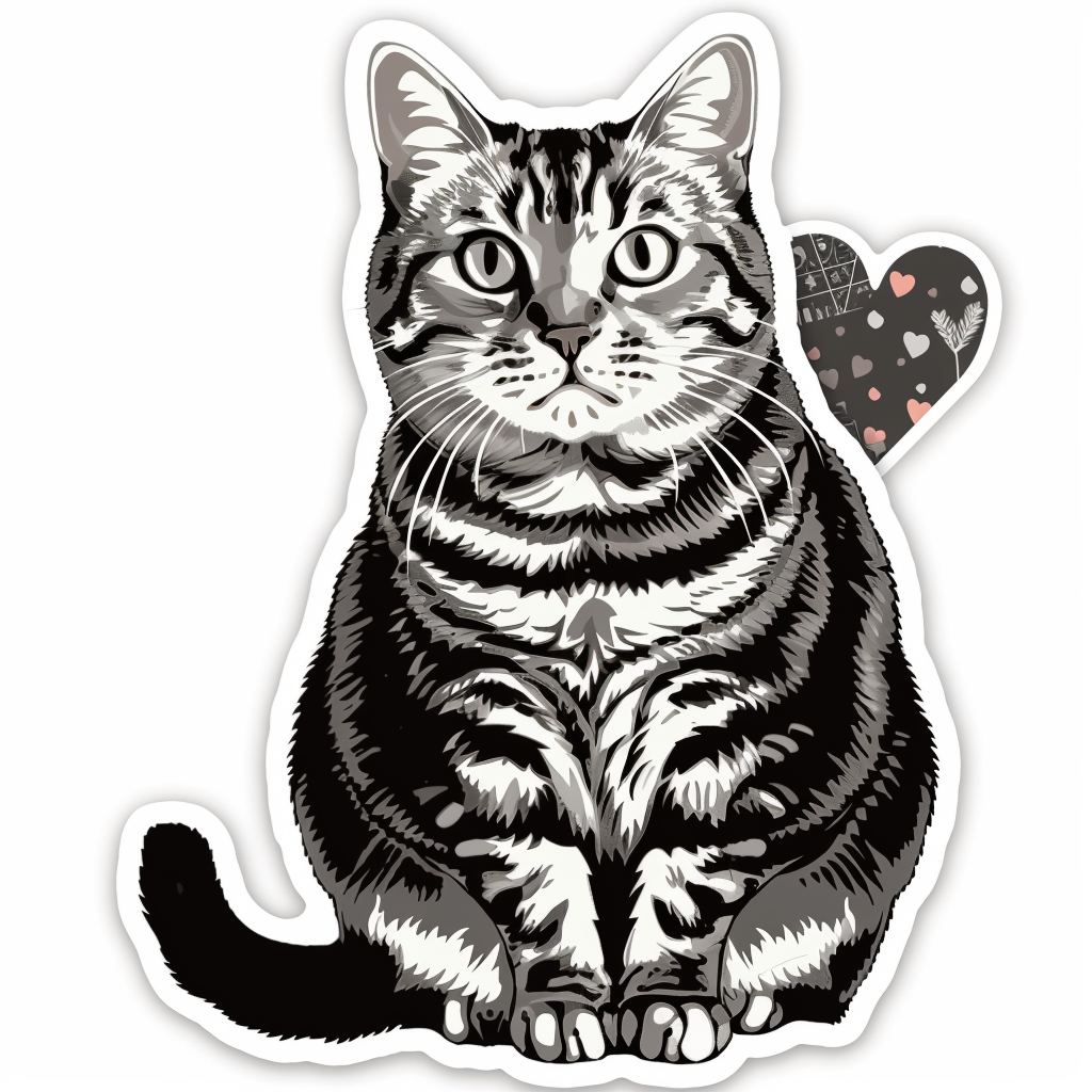 American Shorthair Cat majestic Expressive surreal Vinyl Decal Sticker for Car, Laptop, Tumbler and more # F018683