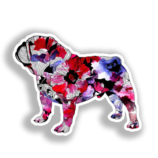 Bulldog English Dog Vinyl Decal Sticker for Car, Laptop, Tumbler and more # A018923-4" x 4"