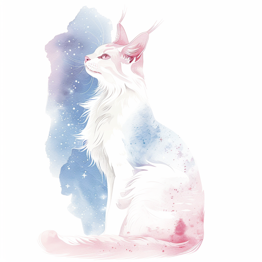 Adorable Turkish Angora Cat  Vinyl Decal Sticker for Car, Laptop, Tumbler and more # F020915-4" x 4"