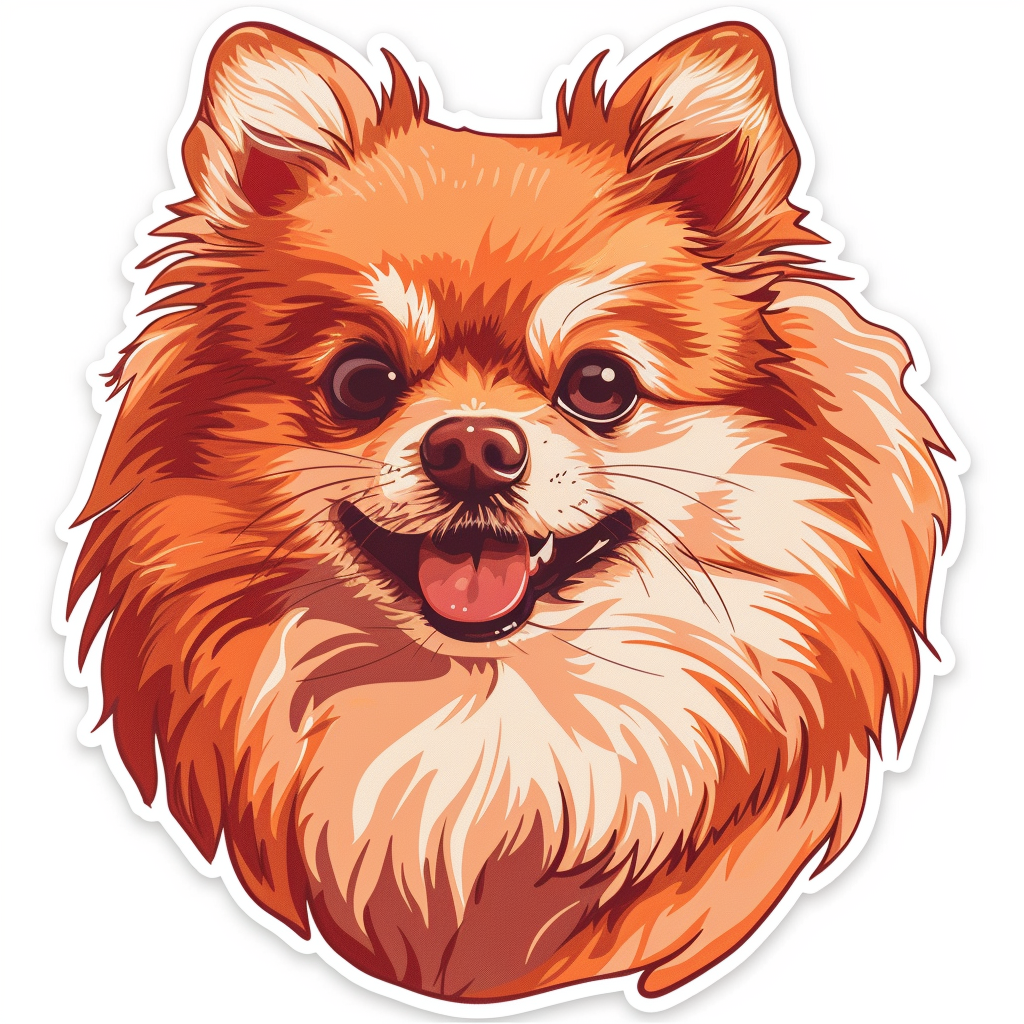 Sticker of a Pomeranian Dog majestic Expressive surreal Vinyl Decal Sticker for Car, Laptop, Tumbler and more # F013814