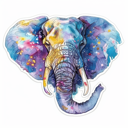 Elephant Expressive surreal Vinyl Decal Sticker for Car, Laptop, Tumbler and more # F022175-4" x 4"
