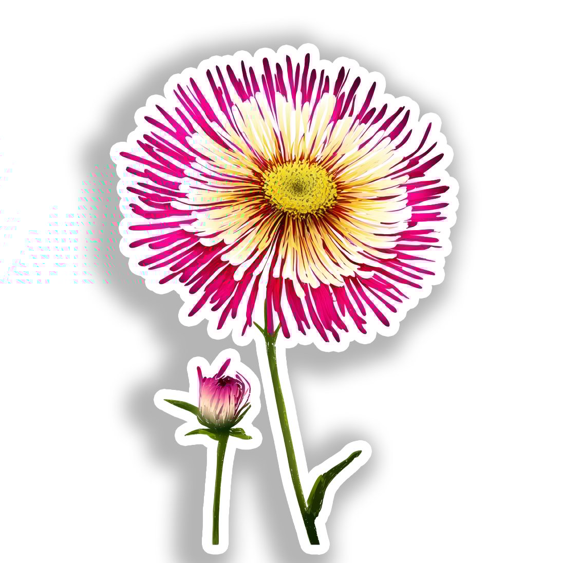 Aster Flower Vinyl Decal Sticker for Car, Laptop, Tumbler and more # A018743-4" x 4"