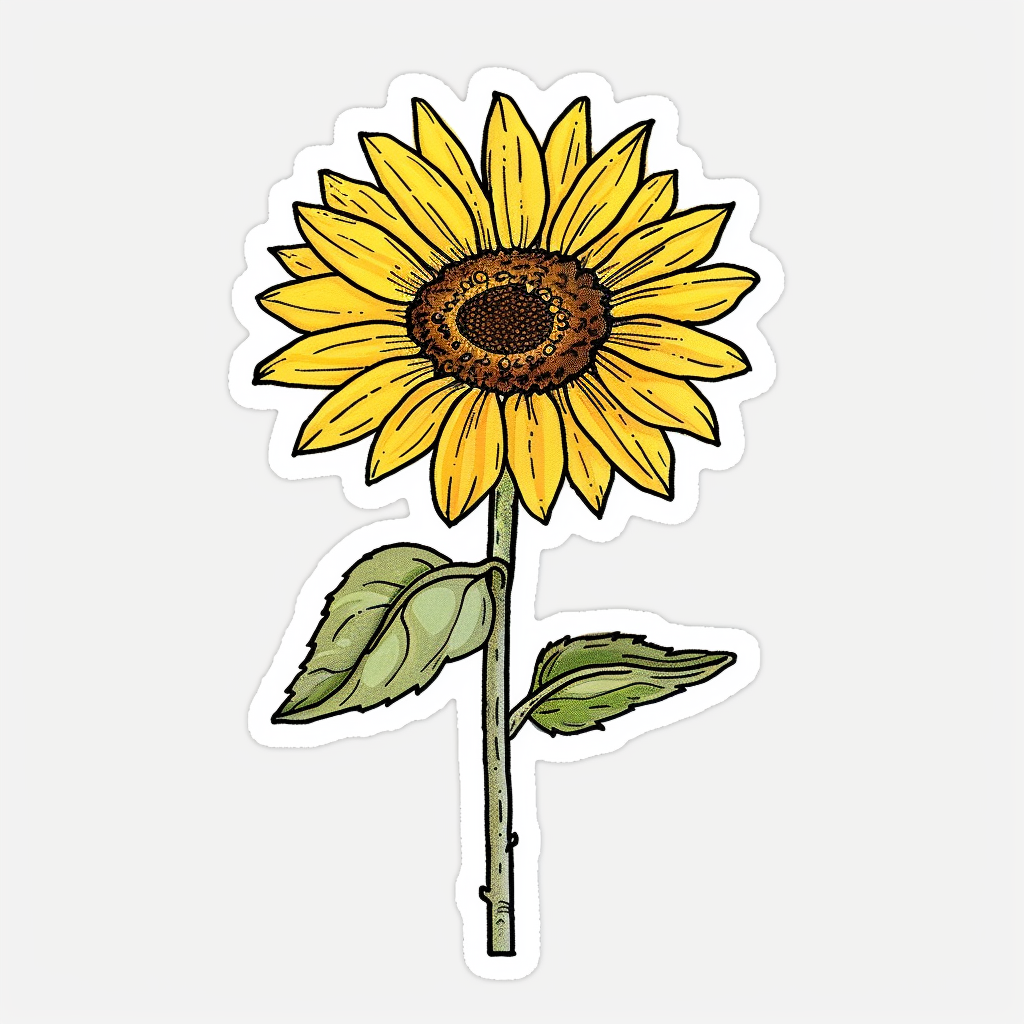 Sunflower flower majestic Expressive surreal Vinyl Decal Sticker for Car, Laptop, Tumbler and more # F023165
