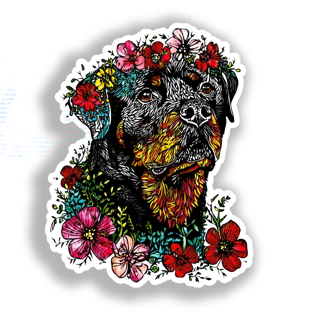Rottweiler Dog Vinyl Decal Sticker for Car, Laptop, Tumbler and more # A018096-4" x 4"