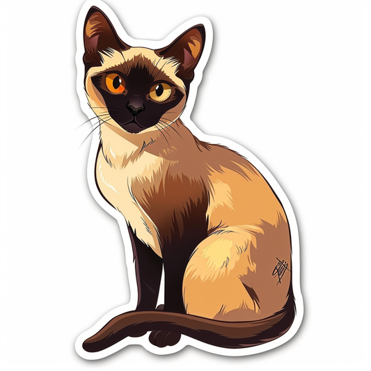 Burmese Cat heartcore Vinyl Decal Sticker for Car, Laptop, Tumbler and more # F011008