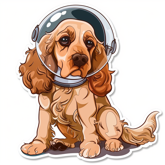 Cute and Adorable Cocker Spaniel Dog Expressive surreal Vinyl Decal Sticker for Car, Laptop, Tumbler and more # F019975-4" x 4"