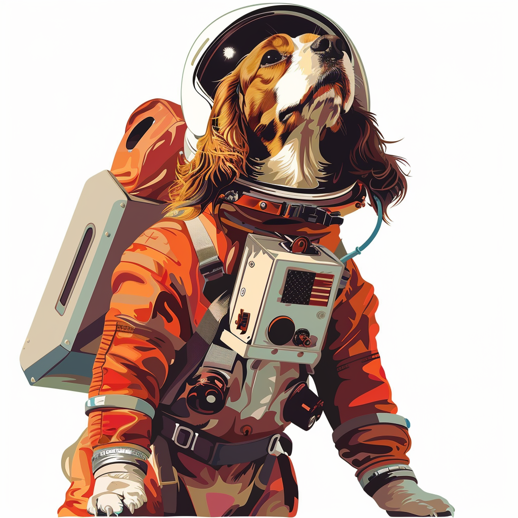 Sticker of a Cocker Spaniel Dog astronaut majestic Expressive surreal Vinyl Decal Sticker for Car, Laptop, Tumbler and more # F020183