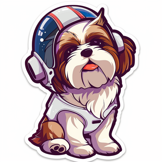 Adorable Shih Tzu Dog Expressive surreal Vinyl Decal Sticker for Car, Laptop, Tumbler and more # F018158