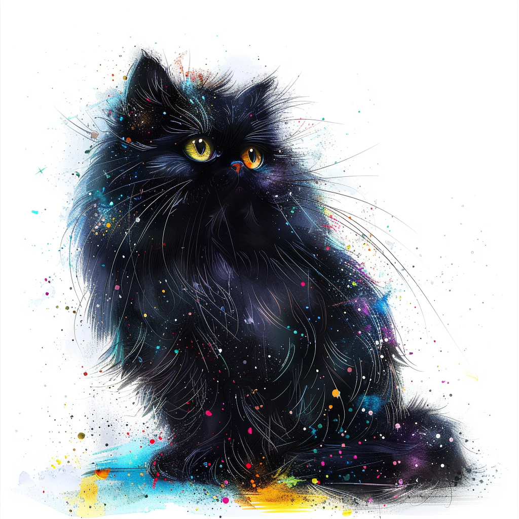 Persian Cat galaxy majestic Expressive surreal Vinyl Decal Sticker for Car, Laptop, Tumbler and more # F016284