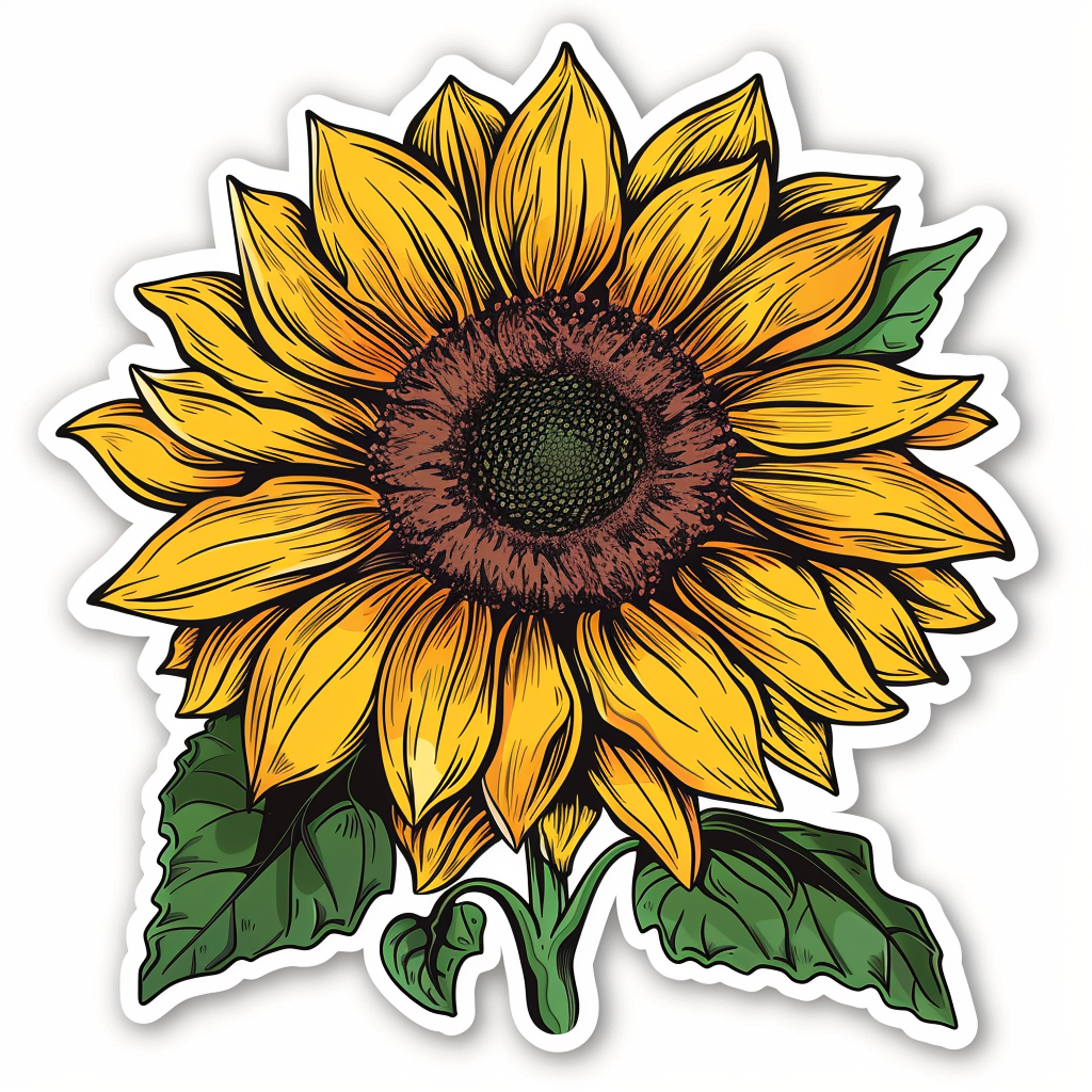 Sunflower flower majestic Expressive surreal Vinyl Decal Sticker for Car, Laptop, Tumbler and more # F023126