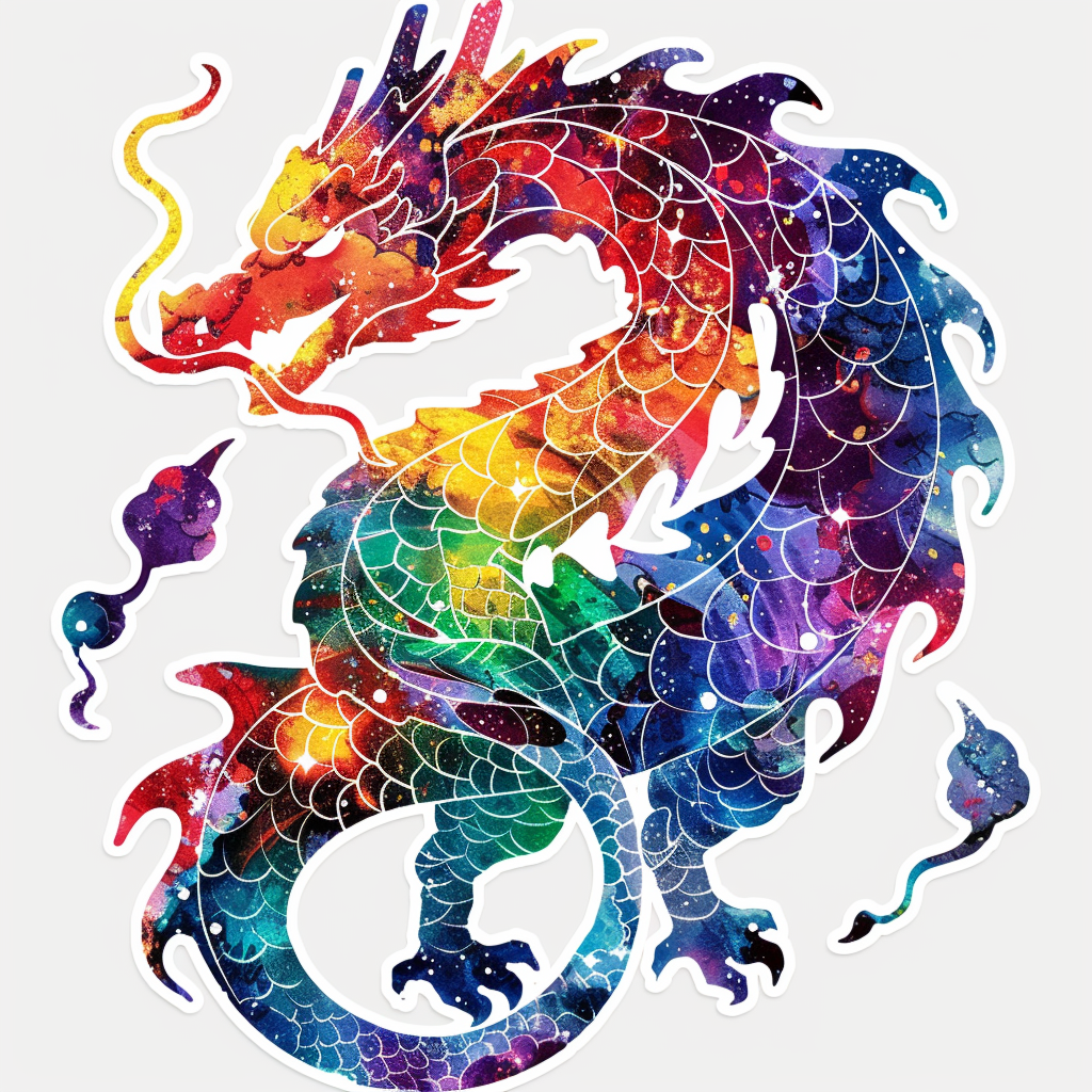 Dragon majestic Expressive surreal Vinyl Decal Sticker for Car, Laptop, Tumbler and more # F019094