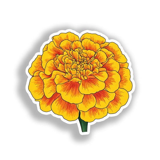 Marigold Flower Vinyl Decal Sticker for Car, Laptop, Tumbler and more # A019401-4" x 4"