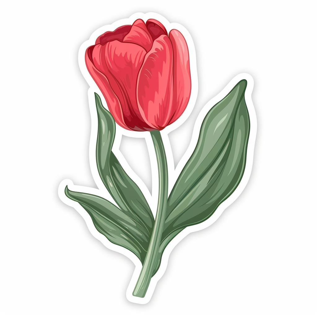 Sticker of a Tulip flower Vinyl Decal Sticker for Car, Laptop, Tumbler and more # F023418