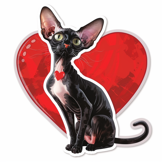 Adorable Cornish Rex Cat Expressive surreal Vinyl Decal Sticker for Car, Laptop, Tumbler and more # F021544-4" x 4"