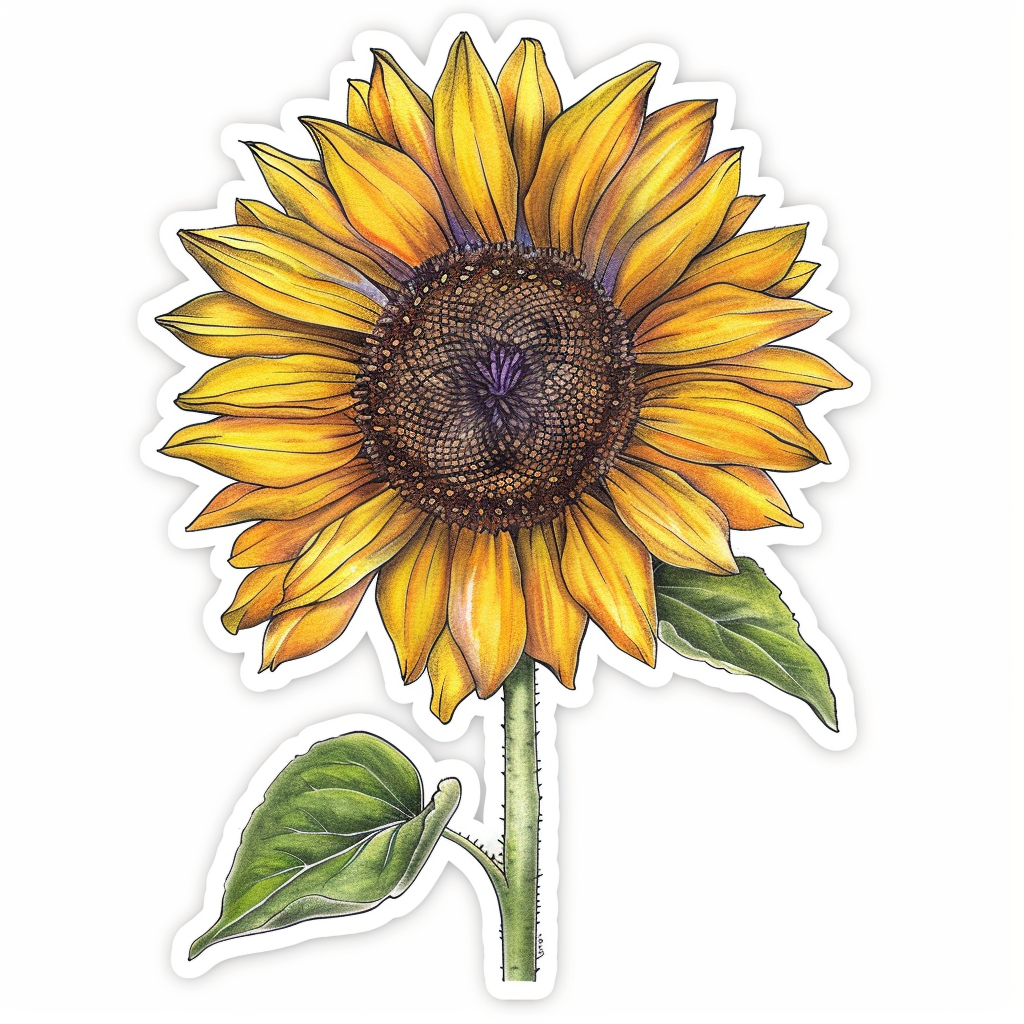 Sunflower flower majestic Expressive surreal Vinyl Decal Sticker for Car, Laptop, Tumbler and more # F022983