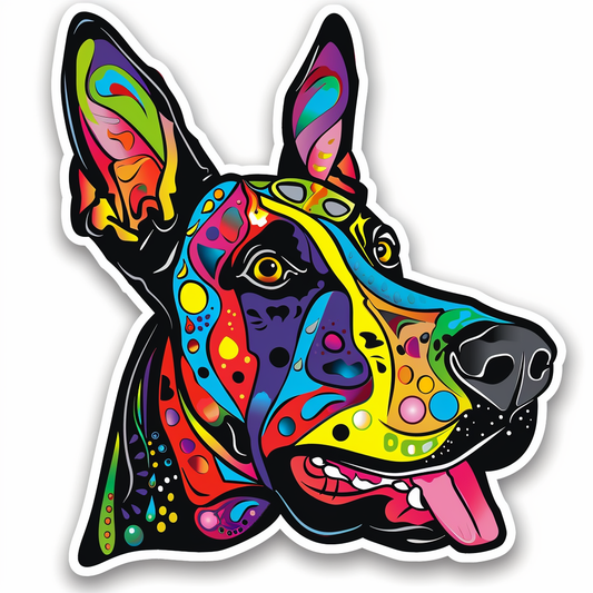 Great Dane Dog Expressive surreal Vinyl Decal Sticker for Car, Laptop, Tumbler and more # F022905