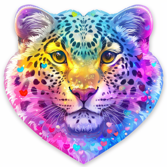 Leopard majestic Expressive surreal Vinyl Decal Sticker for Car, Laptop, Tumbler and more # F022544