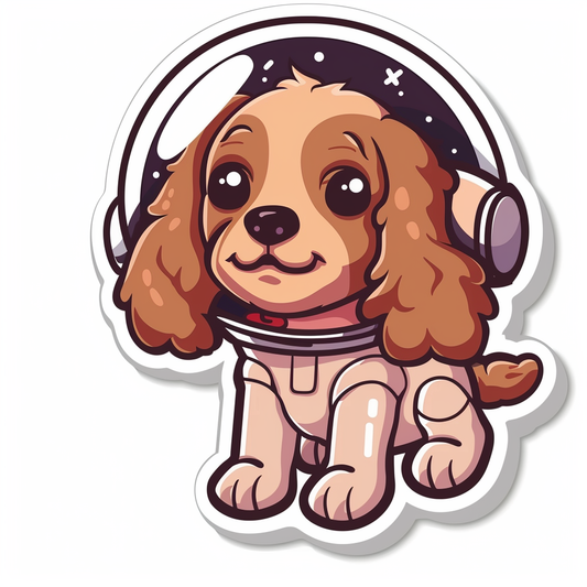 Cute and Adorable Cocker Spaniel Dog Expressive surreal Vinyl Decal Sticker for Car, Laptop, Tumbler and more # F019987-4" x 4"