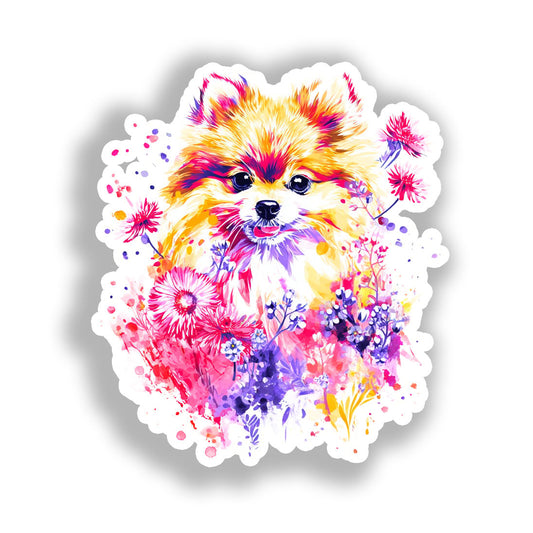 Pomeranian Dog Vinyl Decal Sticker for Car, Laptop, Tumbler and more # A017295-4" x 4"
