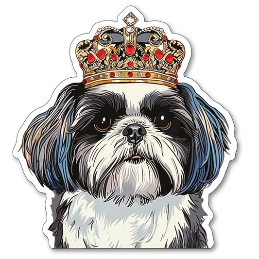 Adorable Shih Tzu Dog Expressive surreal Vinyl Decal Sticker for Car, Laptop, Tumbler and more # F018425