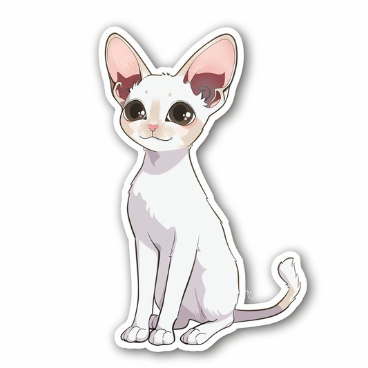 Adorable Cornish Rex Cat Expressive surreal Vinyl Decal Sticker for Car, Laptop, Tumbler and more # F021520-4" x 4"