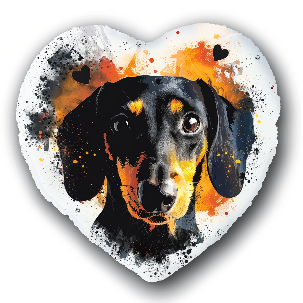 Dachshund Dog Heartcore Vinyl Decal Sticker for Car, Laptop, Tumbler and more # F012686