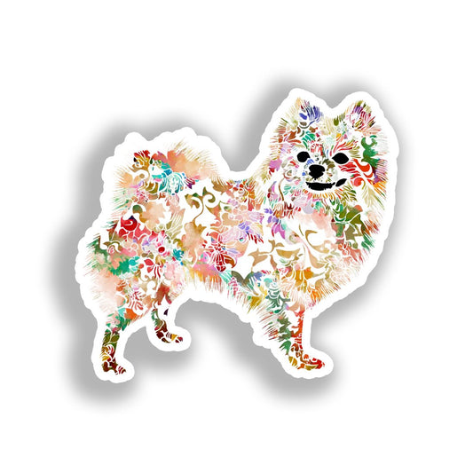 Pomeranian Dog Vinyl Decal Sticker for Car, Laptop, Tumbler and more # A017407-4" x 4"