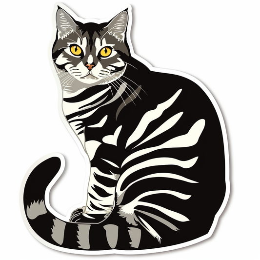American Shorthair Cat majestic Expressive surreal Vinyl Decal Sticker for Car, Laptop, Tumbler and more # F019792-4" x 4"