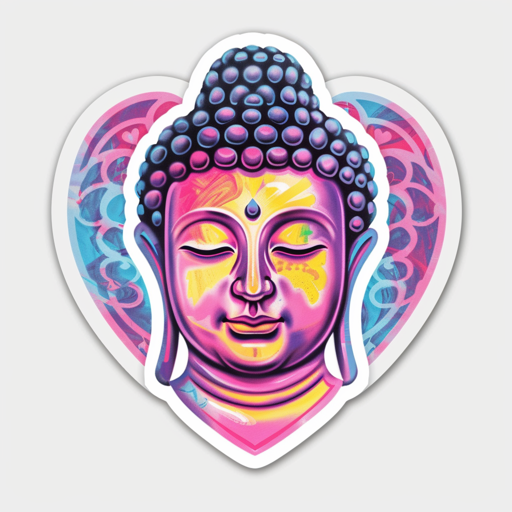 Sticker of a Buddha majestic Expressive surreal Vinyl Decal Sticker for Car, Laptop, Tumbler and more # F017224