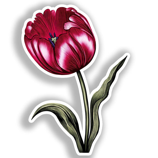 Tulip Flower Vinyl Decal Sticker for Car, Laptop, Tumbler and more # A019078-4" x 4"