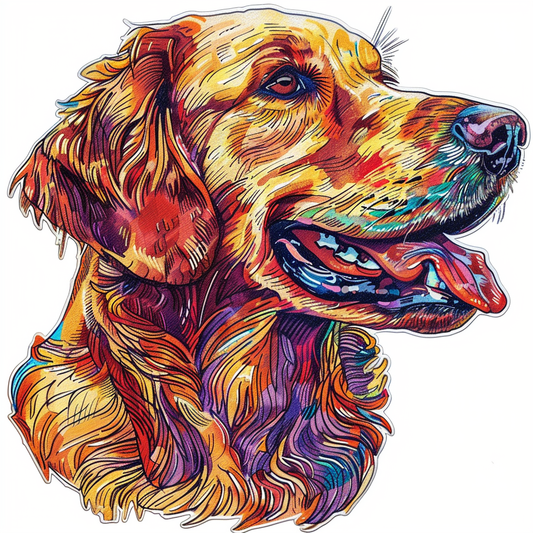 Golden Retriever Dog Vinyl Decal Sticker for Car, Laptop, Tumbler and more # F010538
