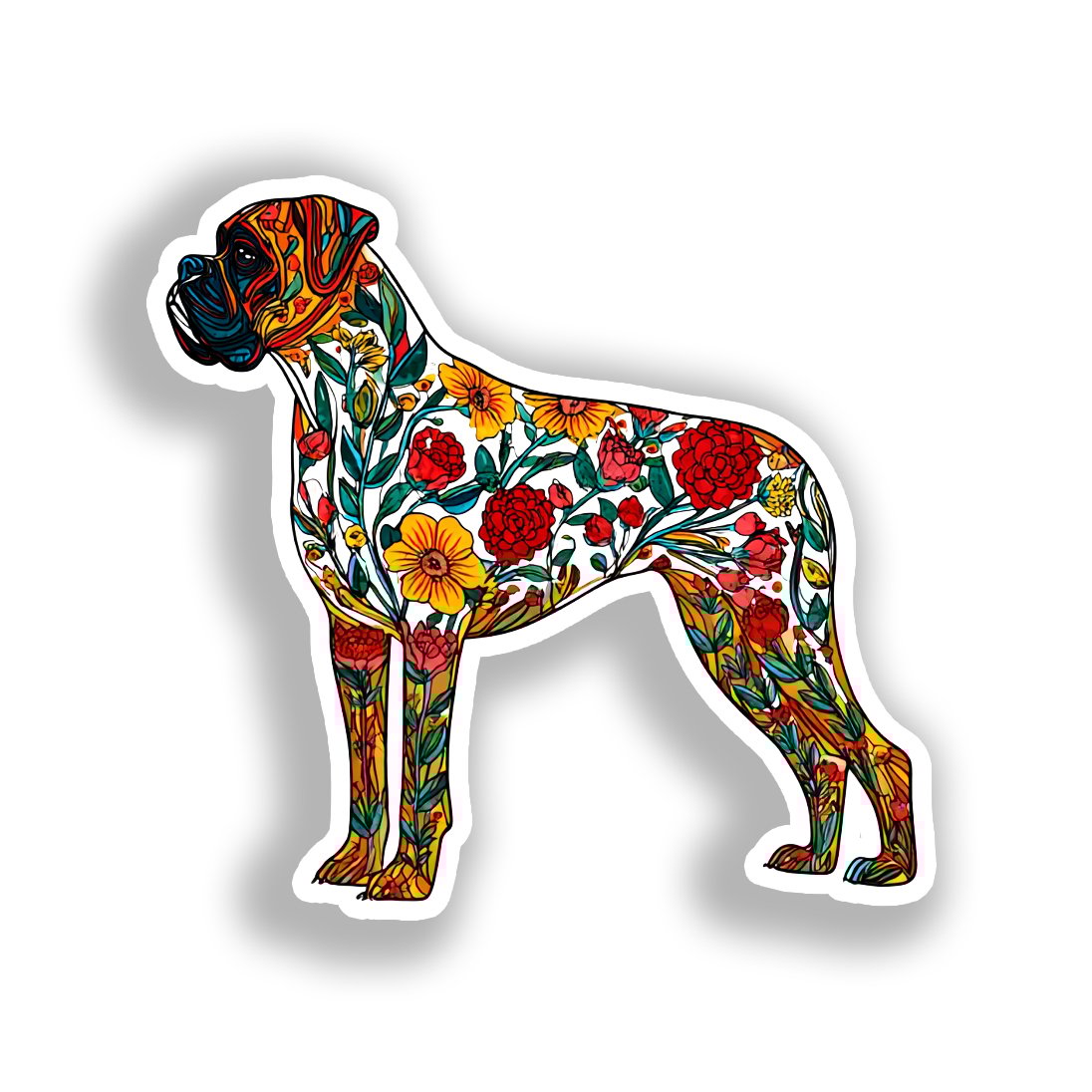 Boxer Dog Vinyl Decal Sticker for Car, Laptop, Tumbler and more # A018956-4" x 4"