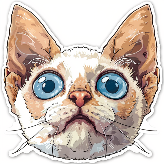 Devon Rex Cat Vinyl Decal Sticker for Car, Laptop, Tumbler and more # F09730