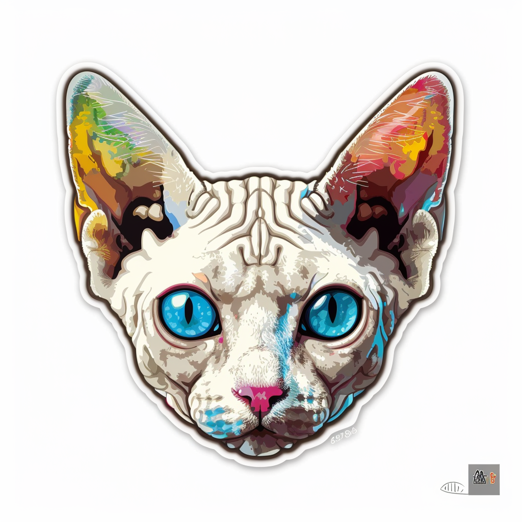 Devon Rex Cat Vinyl Decal Sticker for Car, Laptop, Tumbler and more # F09773
